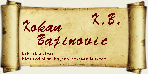 Kokan Bajinović vizit kartica